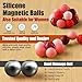 Silicone Magnetic Balls, Fidget Toys, 6-Pack Stress Relief Toys for Adults, Teens, Sensory Toy for Fingers Hands, Quiet Office Desk Toys with Textures, Magnet Fidget Fun Gift (Red)