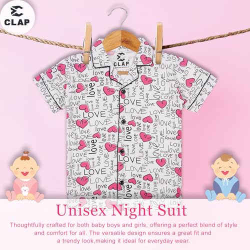 Image of CLAP Kids Cotton Printed Half Sleeves Night Suit