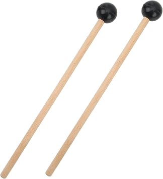 SEAFRONT Sturdy Wood Drum Mallets with Rubber Head, Reliable Drumsticks for Tongue Drums, Easy Carrying & Better Playing, Suitable for Sound Therapy, Meditation and More (L)