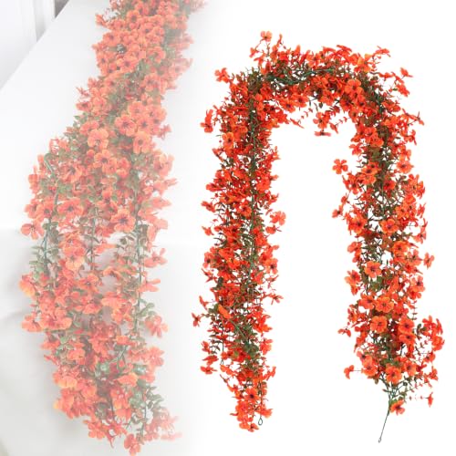 RECUTMS 3 Packs Faux Fall Flowers Artificial Daisy Flower Garland Faux Mums