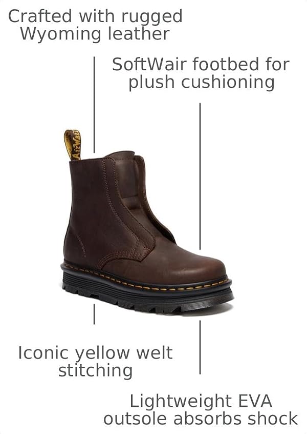 Dr. Martens Unisex Zebzag Laceless Dark Brown Women 11 Medium, Men 10 Medium, by Dr. Martens - Used condition - Image 3
