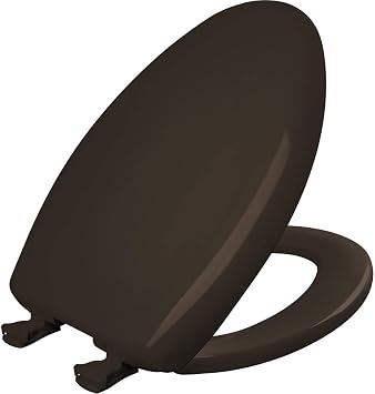 Bemis Classic Colors Slow Close Toilet Seat, Easy Clean Hinges and Durable Plastic Seat, Made in USA, Elongated, Espresso Brown