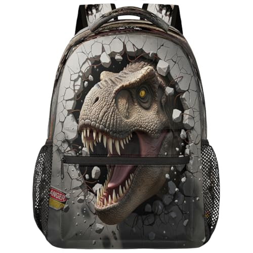 Mochila de viaje para hombres y mujeres con diseño de dinosaurio T-rex