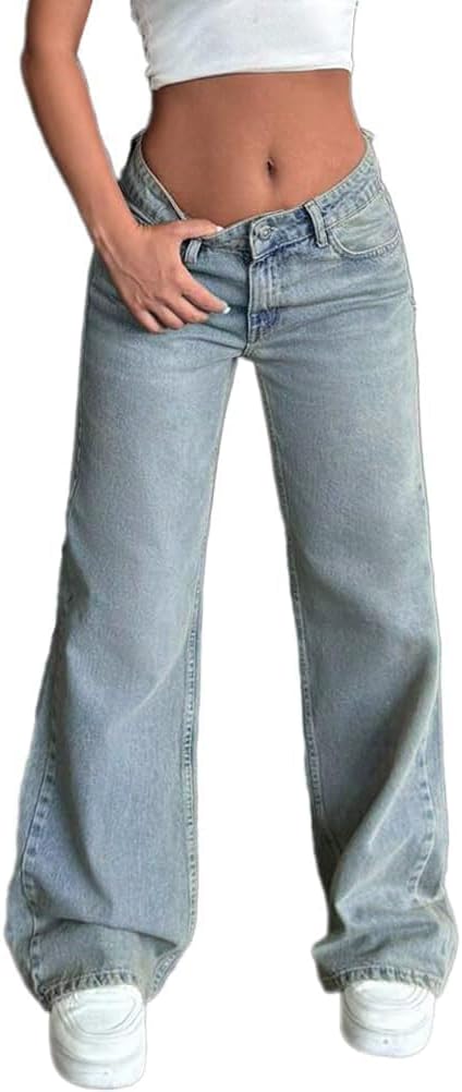 Baggy Jeans for Women, High Waist, Straight Leg Jeans, Y2K Vintage Straight Leg Denim Pants