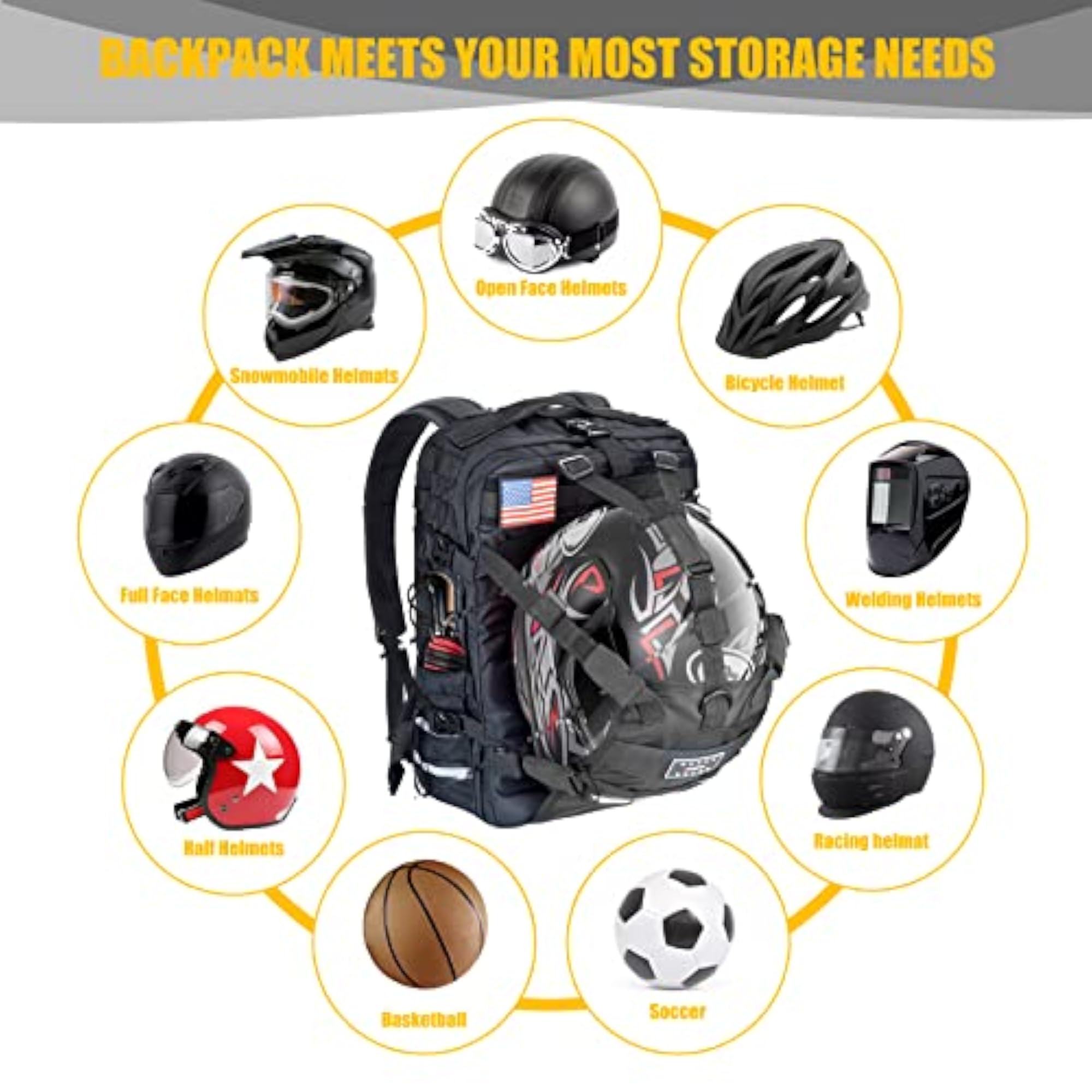 Waterproof 26L Molle Motorcycle Helmet Holder