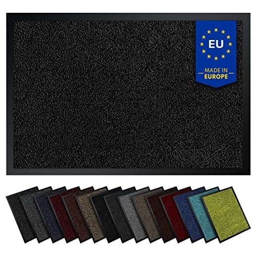 Hochwertige Fußmatte anthrazit-schwarz 90x120 groß für Innen & Außen - Schmutzfangmatte rutschfest, waschbar & wetterfest - Fussmatte für Eingangsbereich & Aussenbereich - Läufer Flur dünn