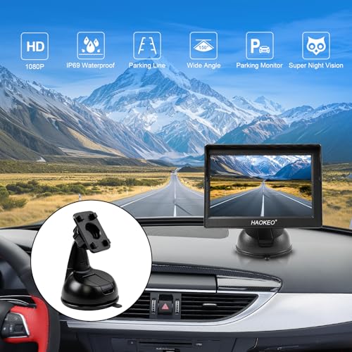 Image of Backup Camera for Truck 5 Inch 1080P Front Rear View Monitor kit Auto Color Image Night Vision, Plug & Play,IP69 Waterproof Grid Lines for Car /RV /Tractor /Semi-Trailers /Pickup H11