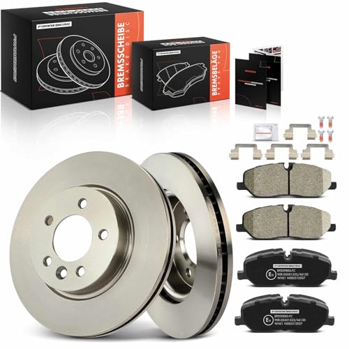 Frankberg Brake Kit incl. 2x Brake Disc + 4x Brake Pad Front Compatible with Rang.e Rove.r Sport L320 Discovery III L319 Discovery IV Van L319 Replace# LR019618