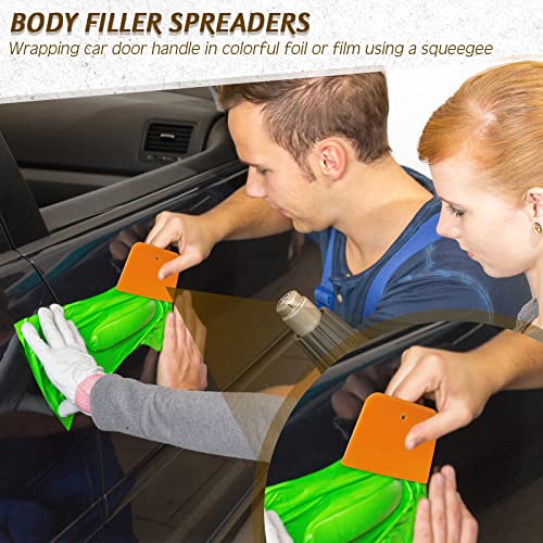 Image of Frienda 60 Pcs Body Filler Spreaders Plastic Tools for Automotive Applying Putties Glazes Caulks and Paint (3.5 x 2.6 x 3.9 in)