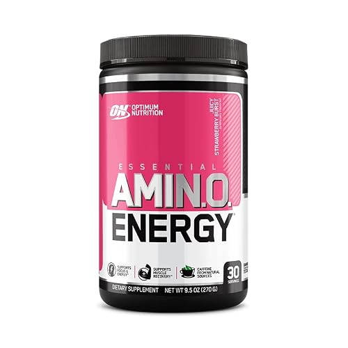 Optimum Nutrition Amino Energy - Pre Workout With Green Tea, Bcaa, Amino Acids, Keto Friendly, Green Coffee Extract, Energy Powder - Juicy Strawberry Burst, 30 Servings (Packaging May Vary) #TOP12