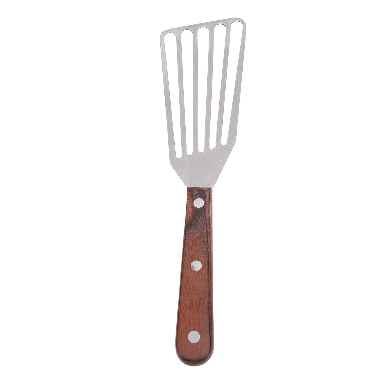 SIXRUN Espátula para Pescado, Volteador de Pescado de Acero Inoxidable con de Madera, Hoja Fina y Flexible para Freír Filete de y Salteado, Herramienta de Cocina Fácil de Limpiar para Parrilla de