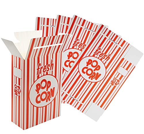 image for Fasmov Set of 100 - Close Top Movie Theater Popcorn Boxes, Carnival Ci