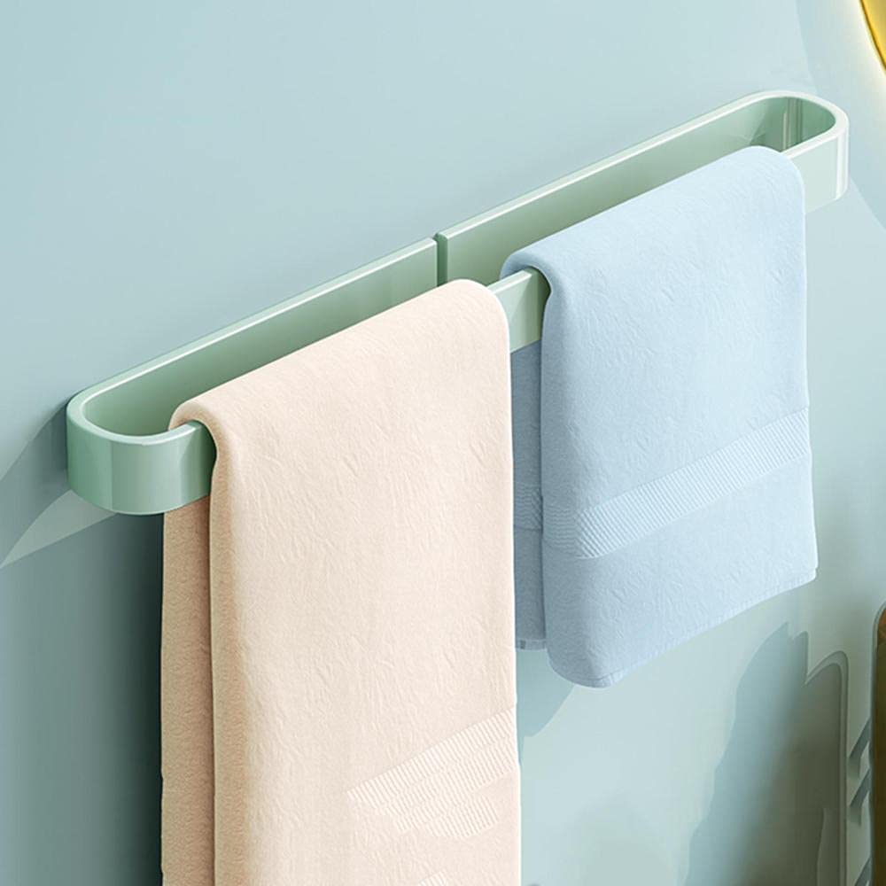 Fixation murale porte-serviettes adhésif 50cm sans perçage pour salle de bain rose