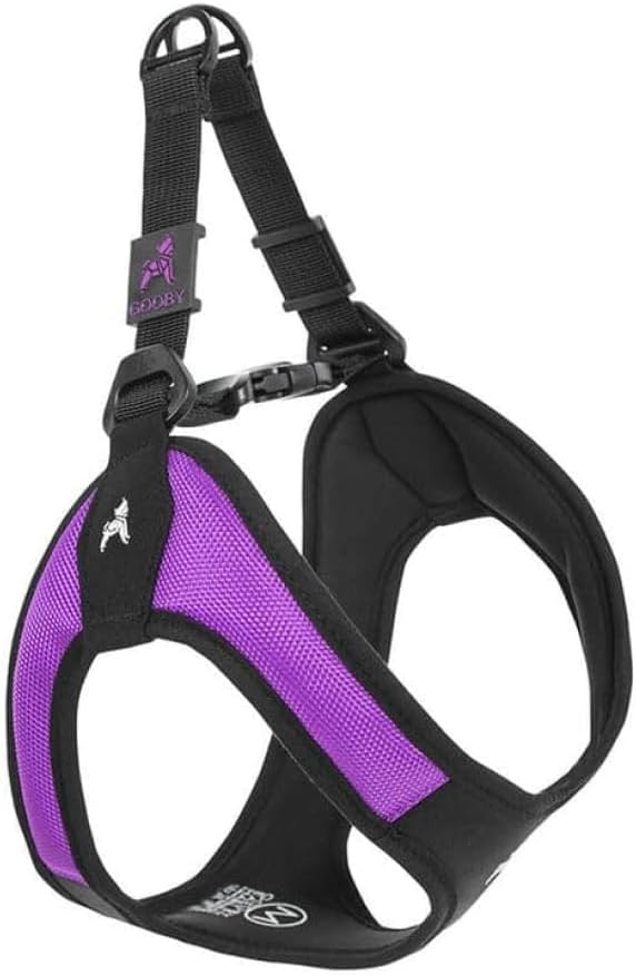 Gooby Escape Free Easy Fit Harness – Purple, Small – No Pull Step-in Patented Dog Harness with Quick Release Buckle for Small to Medium Dogs