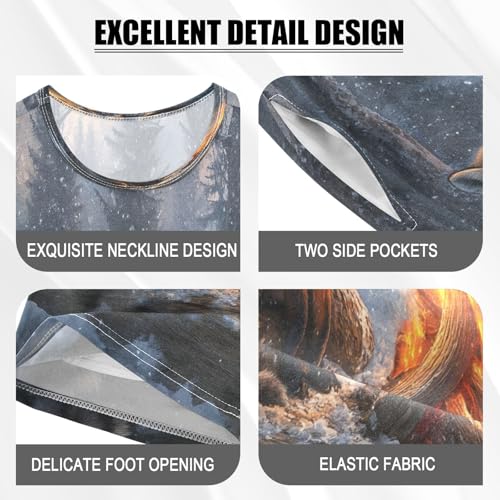 ALAZA Fox Raccoon Animal Winter Pajamas Set Short Sleeve Cotton Sleepwear Summer Pjs 2 Piece 5-14Y4