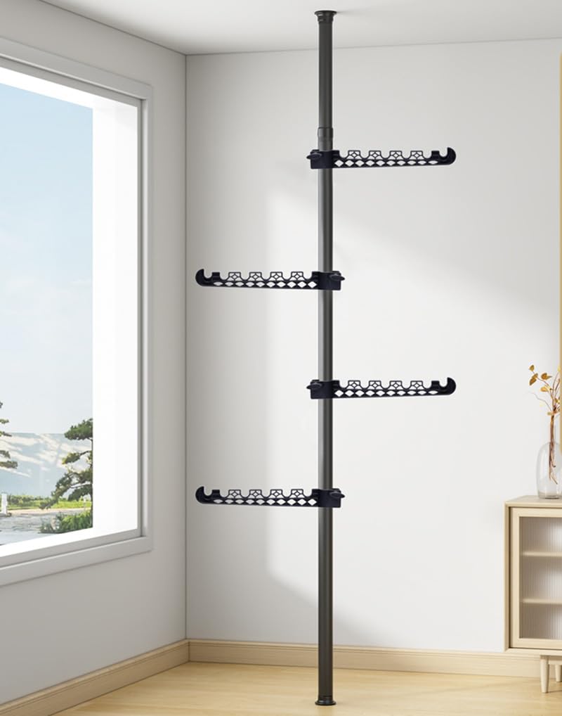 Étendoir à linge gain de place avec barre de tension réglable de 110 à 310 cm