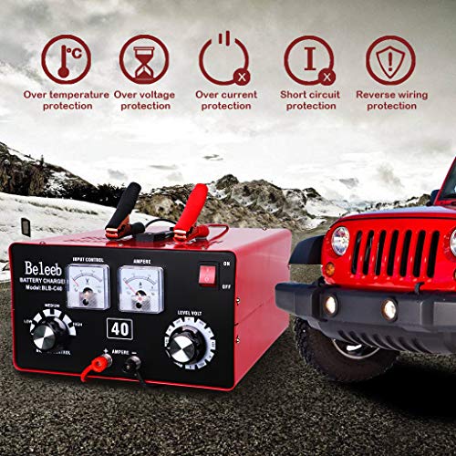 Beleeb Battery Charger,12V/24V/36V/48V/60V/72V Voltage and Current Manually Adjusted,Automotive Charger and Maintainer for Car, Golf Cart, Lawn Mower, Marine, Boat, Snowmobile, ATV, RV, SLA AGM GEL CE