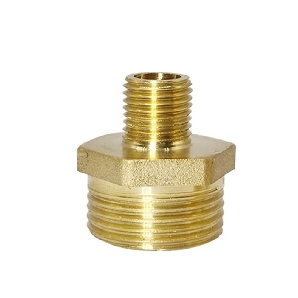 High Reliability Brass Hex Threaded Pipe Coupling for Irrigation Systems - Durable Metal Pipe Joint Adapter, 1pc(1/4x3/4in)