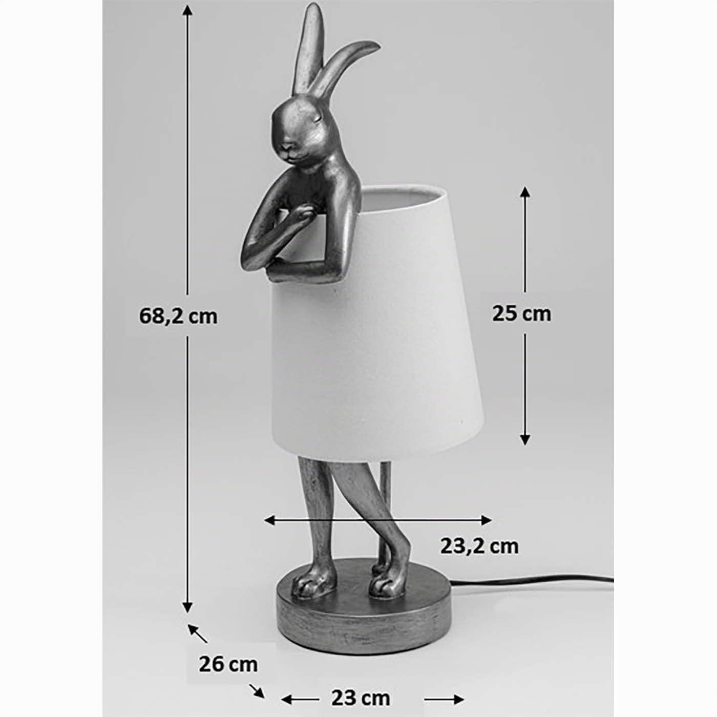 Kare Design Lampe de table Animal Rabbit 6, Vert, 68x23x26 Cm, Luminaire d’intérieur lampe de table accessoire déco, Lampe de table décorative, Lampe sculpture, Motif animal sculptural, Salon