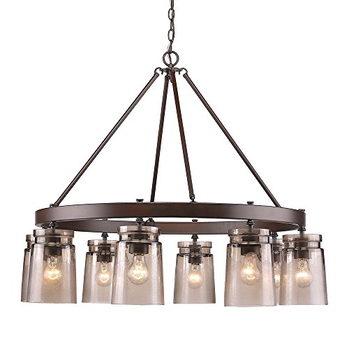 Golden Lighting 1405-8 RBZ-AG Travers Chandelier, Rubbed Bronze