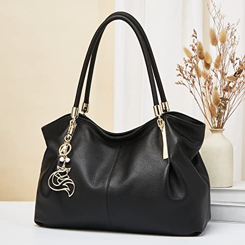 Image of FOXLOVER Soft Genuine Leather Medium Purses for Women Tote Bag Handbags with Top-handles Shoulder Satchel Purse