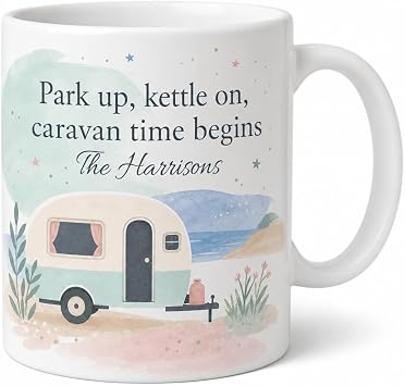 Personalised Caravan Mug Home Is Where We Park It Touring Gift 11oz