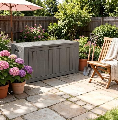Image of Outdoor Storage Box Waterproof, 120 Gallon Deck Box For Patio Storage