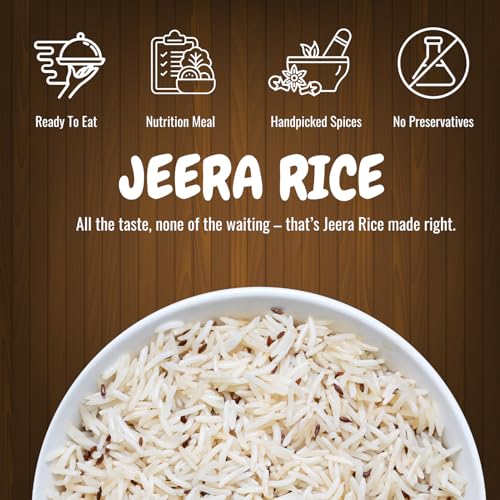 Image of Indidoz Jeera Rice Ready to Eat | Fragrant Basmati Rice Cooked with Cumin Seeds | Authentic Indian Flavoured Rice | Heat & Eat Meal | No Preservatives | 200g
