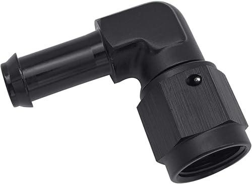 Miniatura 2 de Aluminio 90 grados 6AN hembra giratorio a 516 "empuje en manguera adaptador de montaje negro