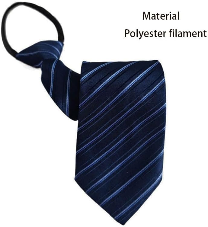 Men's Striped Zipper Tie Formal Banquet Business Suit Wedding Groom Dress Party Hosting