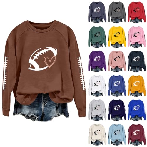 Football Mom Sweatshirts For Women Plus Size Pullover Long Sleeve Shirts - image 1
