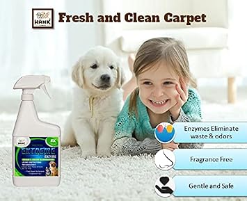 EXTREME ENZYME Stain & Odor Eliminator with Urine Remover. Triple action 2X bio-enzymatic cleaners and plant based surfactants cleans dog and cat waste and pee forever. FRAGRANCE FREE, safe for pets