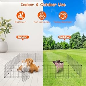 Diy Small Animal Pet Playpen with Door Indoor Outdoor Portable Metal Wire Yard Fence Expanded Enclosures Kennel Guinea Pig Cage for Small Rabbit Hamster Puppy Dog Kitten14×14 Inch24 Panels  Cucciolini Doodles Diy small animal pet playpen with door indoor outdoor portable metal wire yard fence expanded enclosures kennel guinea pig cage for small rabbit hamster puppy dog kitten14×14 inch24 panels   cucciolini doodles