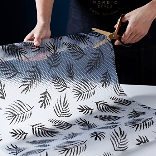 Shelf Liner For Kitchen Cabinets Non-Adhesive Leaf Drawer Liner Non-Slip Refrigerator Liner Waterproof Fridge Pad Cupboard Mat Easy Placemats, Ideal For Wire Pantry Bathroom, 17.7"× 59" #TOP7