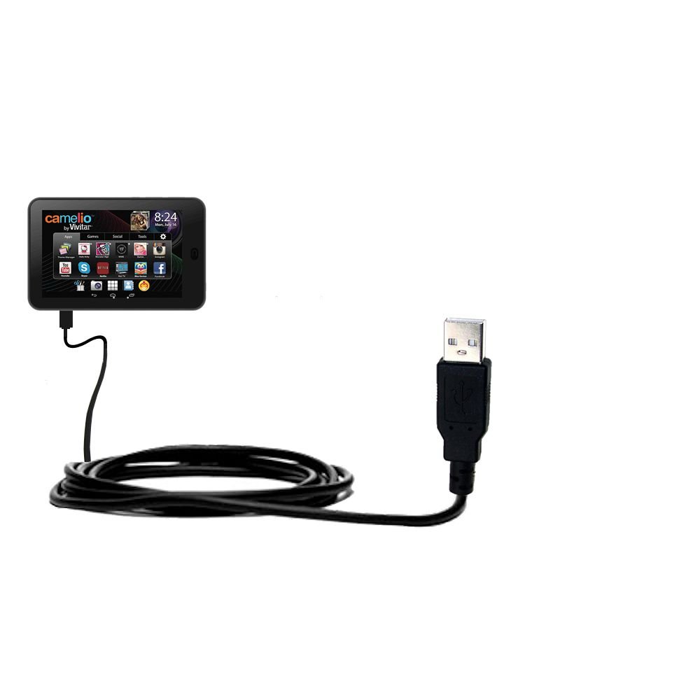 Gomadic Classic Straight USB Cable suitable for the Vivitar Camelio with Power Hot Sync and Charge Capabilities - Uses TipExchange Technology