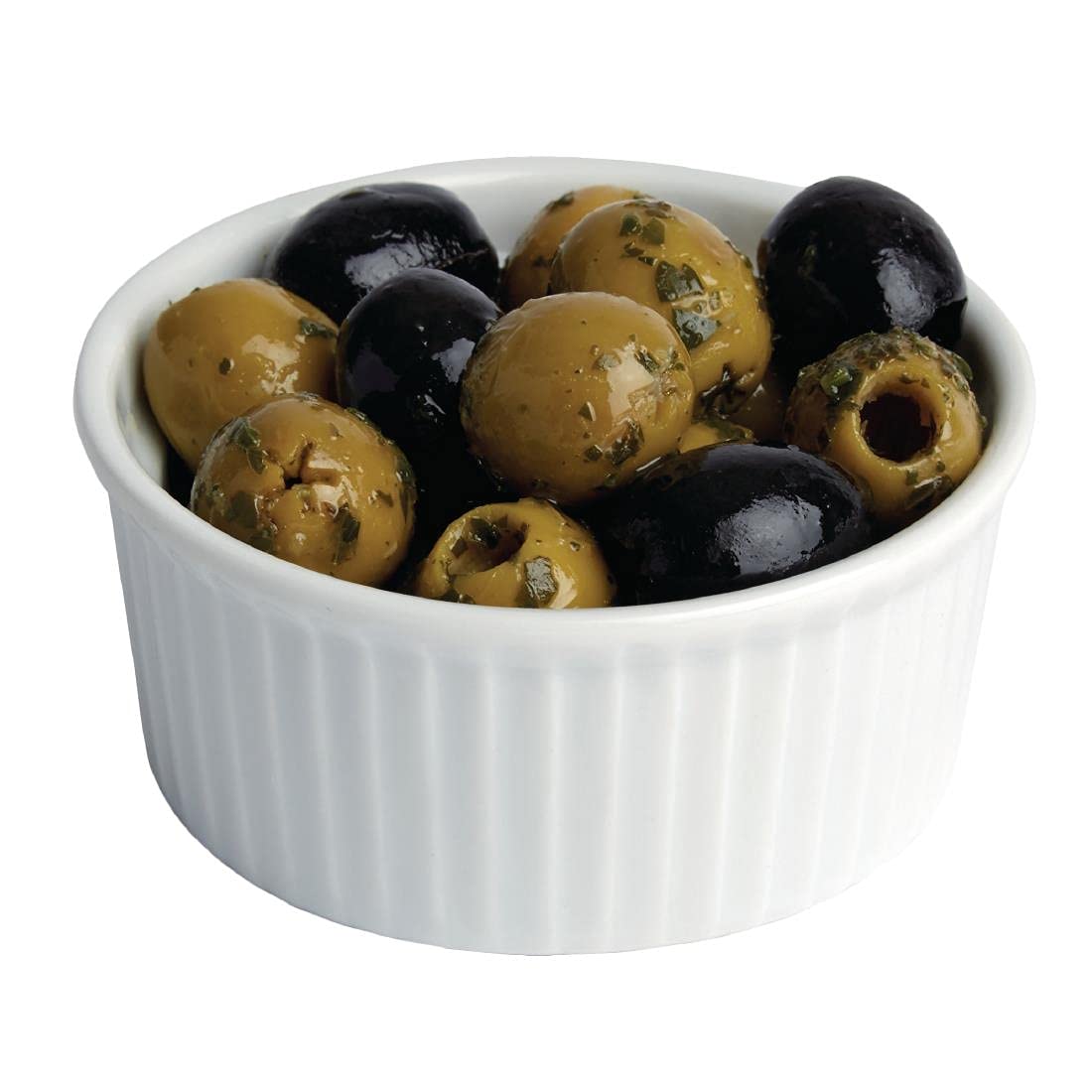 Olympia Ramequin Whiteware 80 mm/3,25 pouces / 90 ml/3 oz (lot de 12), Blanc, Porcelaine entièrement vitrifiée, Passe au four au micro ondes et congélateur et au lave vaisselle, Certifié BS4034, W414