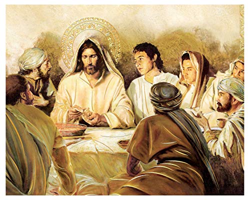 Saint Last Supper (20"X27") Gold Foil - Religious Wall Art Laminated Print Unframed Poster Home Decoration Arte Diseño Piezas Maestras #TOP1