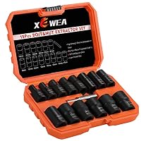 XEWEA 8PCS 3/8 Drive Impact Bolt & Nut Remover Set 8pcs 3 8 Drive Bolt Extractor Set Tool For Removing Stripped Damaged Rounded Off And Broken Bolts And Nuts With Storage Case