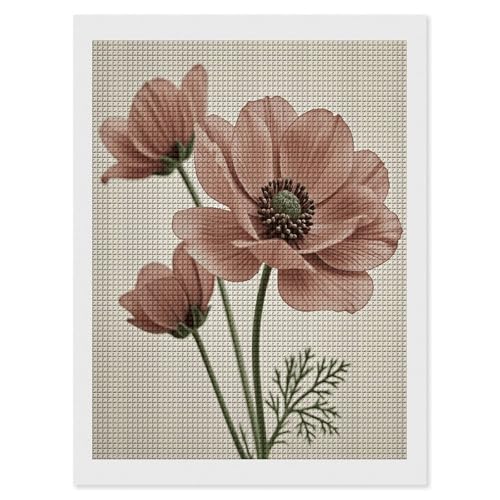 Peinture diamant coquelicot marron haut relief, mosaïque carrée 5D FodPand pour cadre de salon