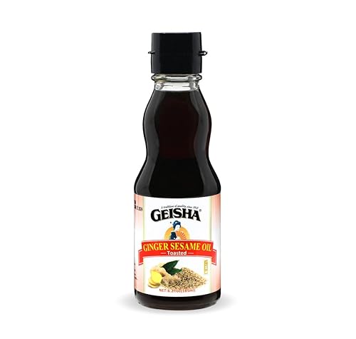 GEISHA Aceite de sésamo de jengibre de 6.2 onzas líquidas (paquete de 12) aceite de sésamo de jengibre tostado, certificado Kosher, vegano, sin