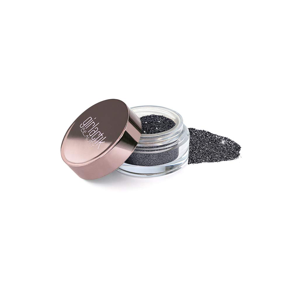 Girlactik USA. Loose Black Metallic Eyeshadow Pot . Eye Sparkles Shimmer. High Pigment Powder. -Midnight Black