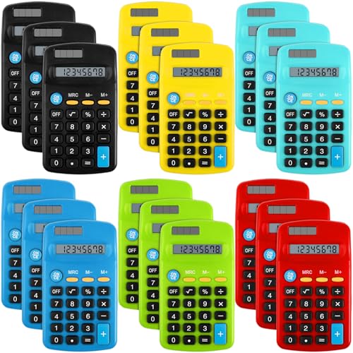 PLMMOUT 18 Pack Pocket Size Mini Calculators, Solar Dual...