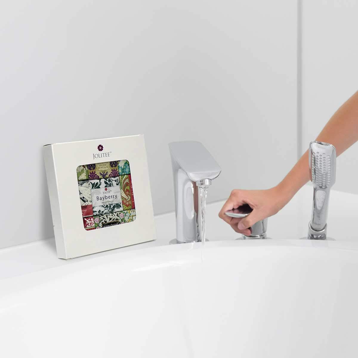 Juego de muestras de jabón botánico francés en Nine Fabulous Scents, minisoaps de base vegetal envueltos individualmente con aceites esenciales, mantequilla de karité y extractos naturales (centros