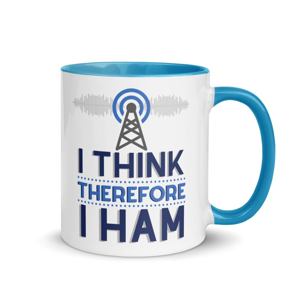 I Think Therefore I HAM Radio Coffee Mug | Gift for Ham Radio Operator Ham Radio Gifts | Amateur Radio Gifts | Amateur Radio Mug
