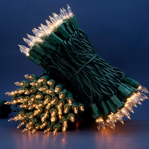 200 Clear Christmas Lights 66 ft, 2 Set 33ft 100 ct String Light Green Wire by SWEET SHINE - Used condition - Image 3