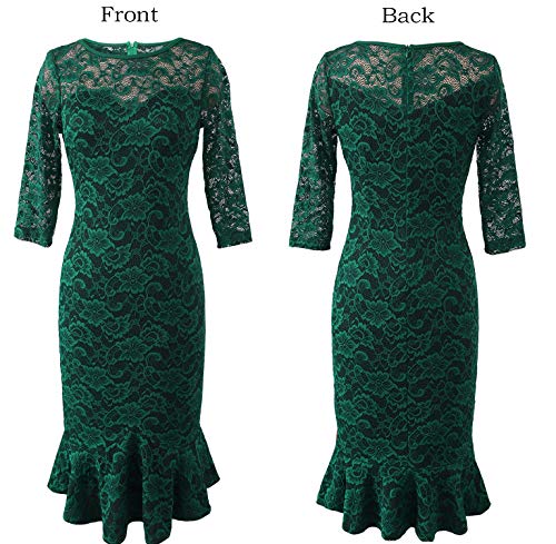 Image of VFSHOW Womens Vintage Elegant Cocktail Party Bodycon Pencil Mermaid Midi Mid-Calf Dress