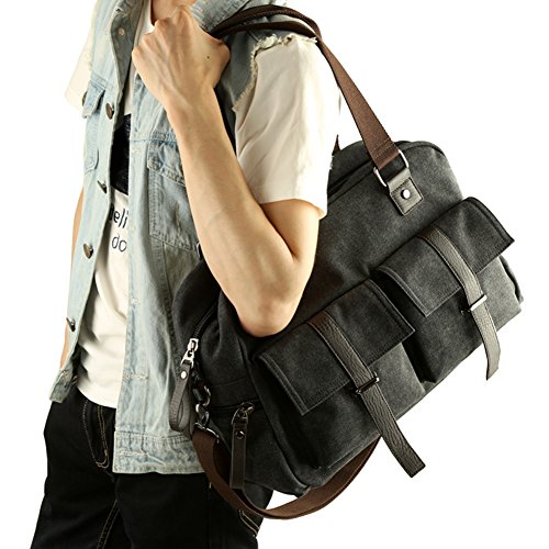 Bagages de cabine B et sac de messager homme en toile souple verte