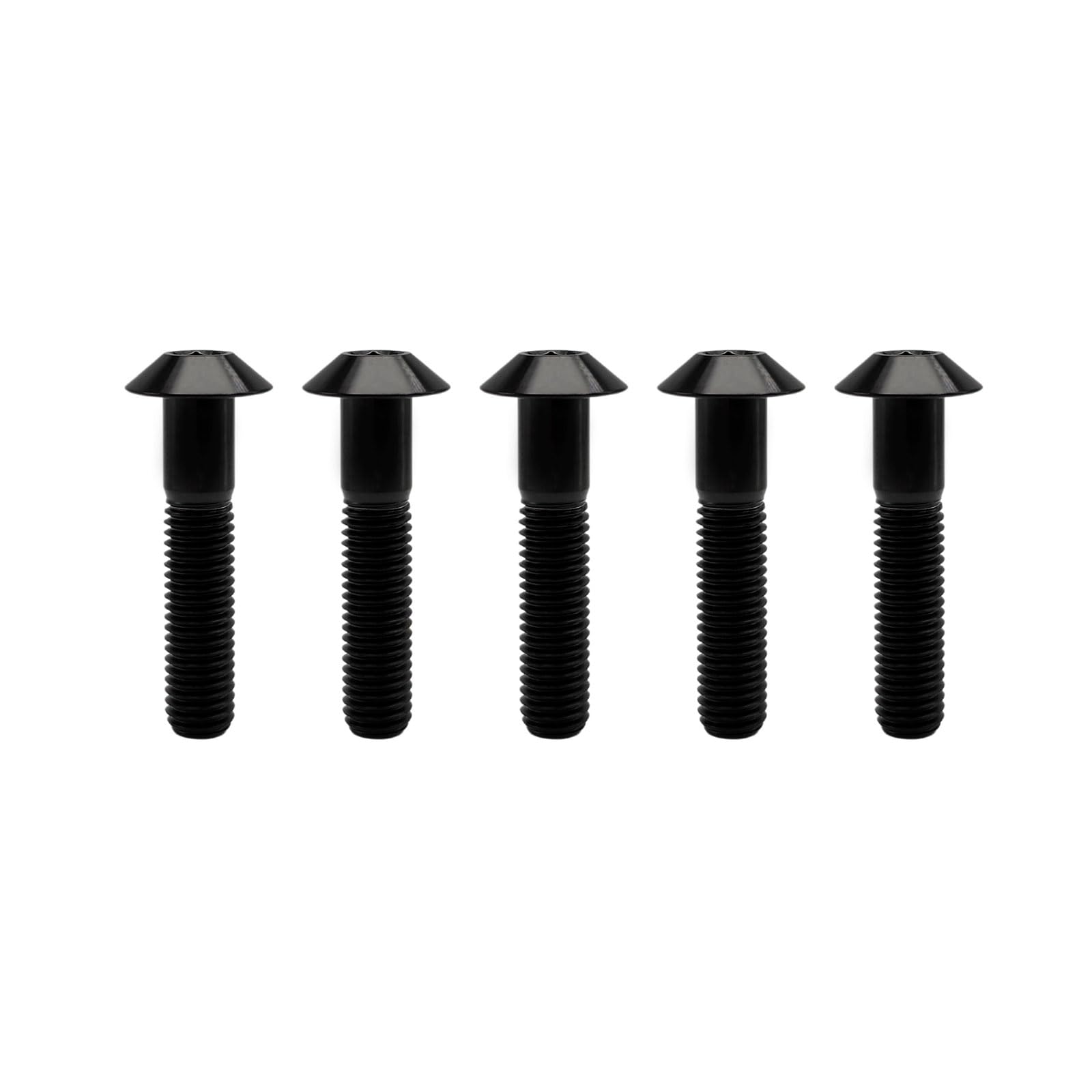 RISON Titanium Bolts M8x1.25x35mm Button Umbrella Socket Head Bolt Titanium Umbrella Screw Black Titanium Dome Head Bolt for Bicycle Motorcycle Pack of 5