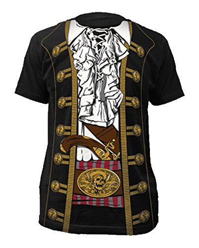 Pirate Prince T-Shirt Costume-Mens Large Black