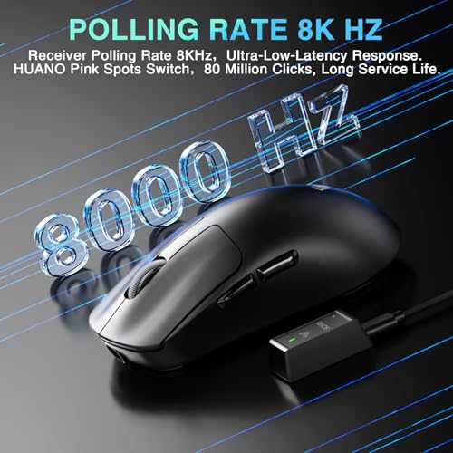 Image of AULA SC680 Wireless Gaming Mouse, Tri-Mode 2.4Ghz /USB-C /BT5.2, Ultra-Lightweight Mouse, PAW3395 Sensor, 8K Polling Rate, 26000 DPI, 75Hrs Battery Life, Rechargeable Gaming Mice for PC /Laptop /Mac /PS5